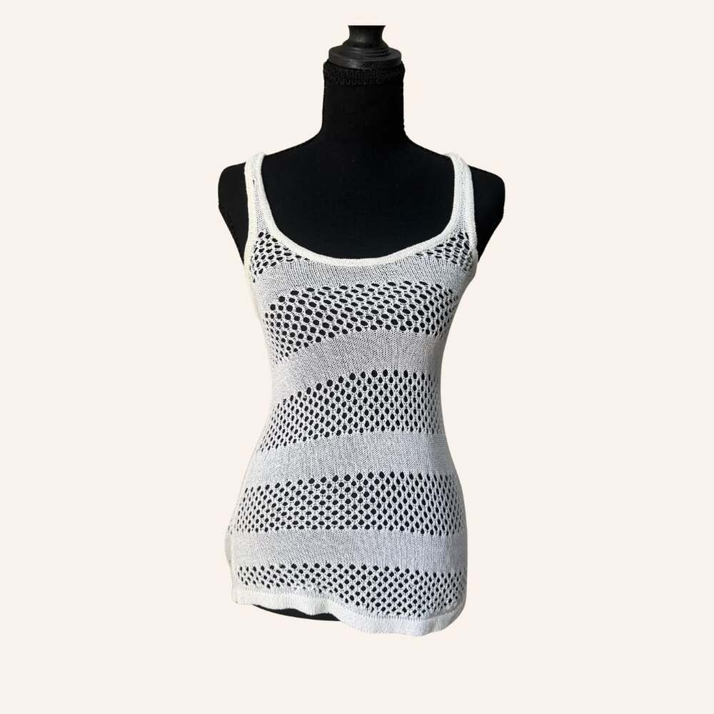 Y2K 2000s Wet Seal Crochet Knit Coquette Sheer Top